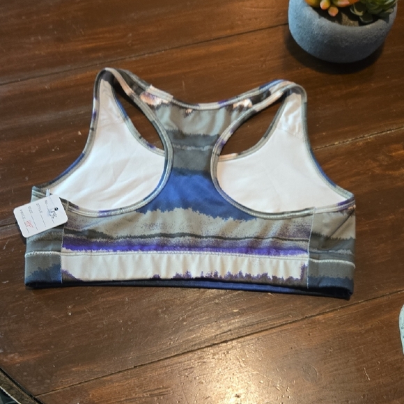 Nike Dri-fit Striped Sports Bra Olive #846 - Picture 4 of 8